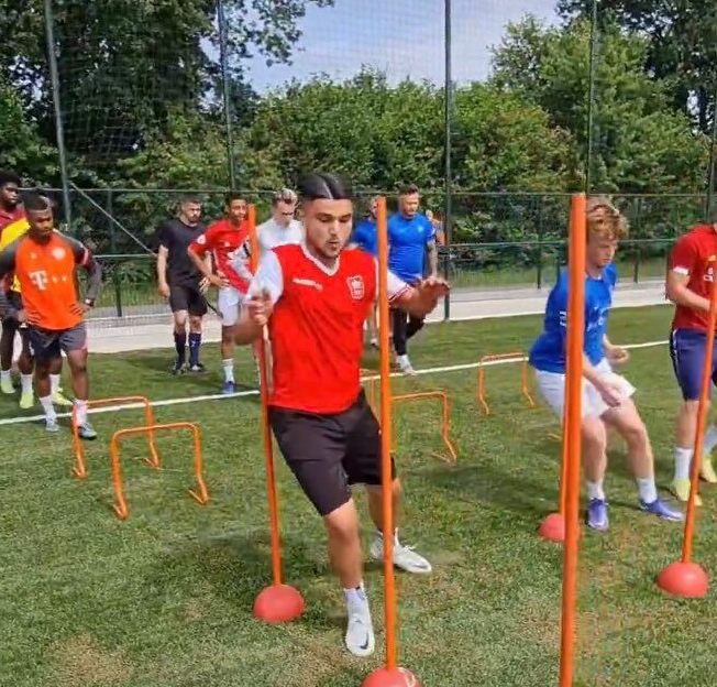 Small group training on the pitch